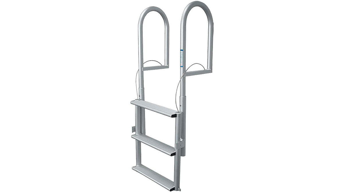 JIF Marine DJX5-W 5-Step Retractable Sliding Dock Ladder, 60 Inch Aluminum, 4 Inch Wide Steps, 750 lb Capacity