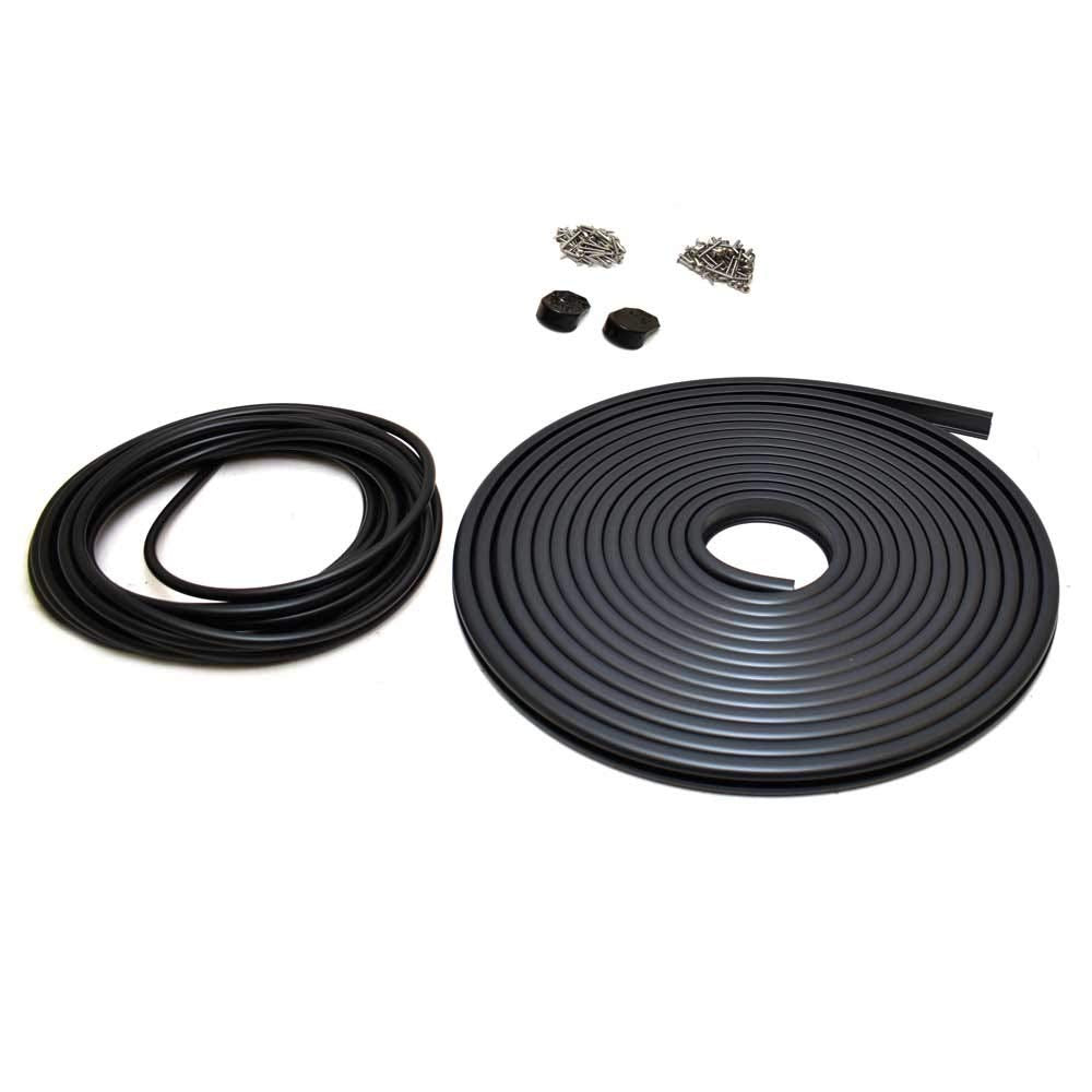 TACO Metals Taco Flex Vinyl Rub Rail Kit, Black with Black Insert - Available in 15/16" x 1-1/4" to 1-7/8" x 1-3/8" Profiles, 50 Feet