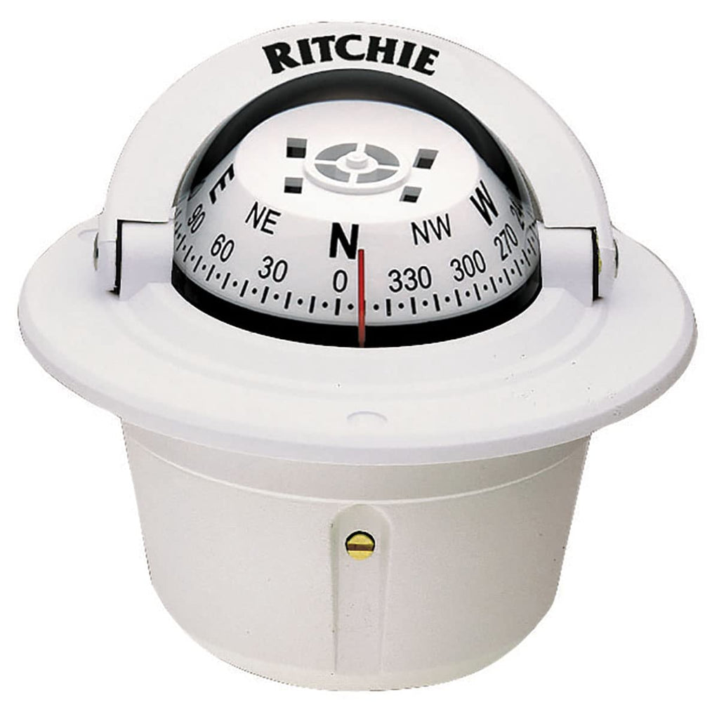 Ritchie Explorer F-50 Flush Mount Compass - 2-3/4" Direct-Read Dial, White or Black