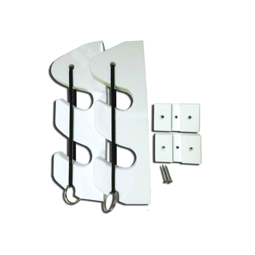 TACO Marine Bungee Rod Holder, Pair, White - Available in 2-Rod and 3-Rod