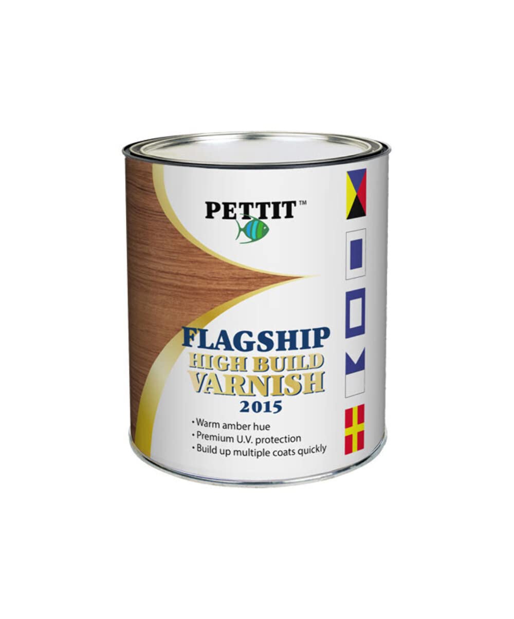 Pettit Flagship Varnish 2015 High-Gloss Marine Spar Varnish, Quart