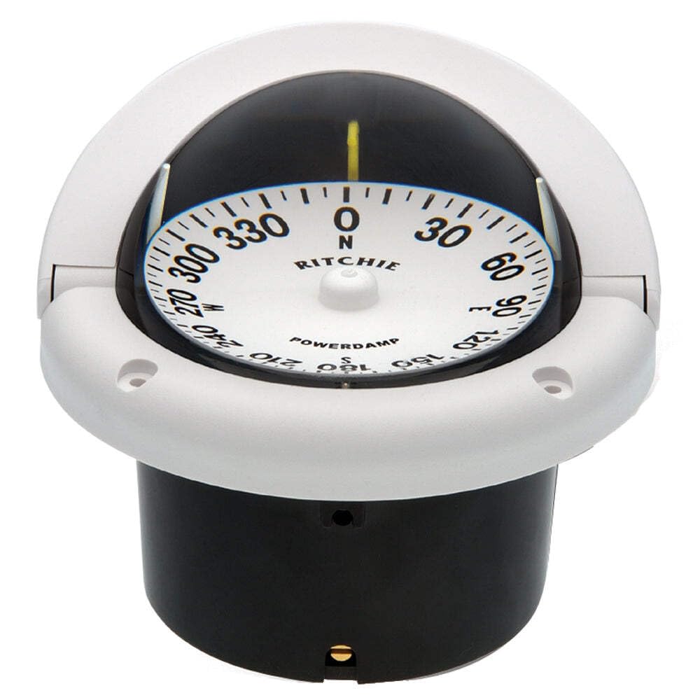Ritchie Helmsman HF-742 Flush Mount Boat Compass, 3-3/4" Dial - Available in Black or White