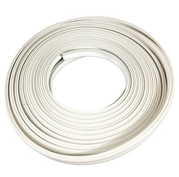 TACO Metals Flexible Vinyl Rub Rail Insert, 1 Inch H x 0.5 Inch W x 70 Feet, Frosty White, V12-0303WHC70-1