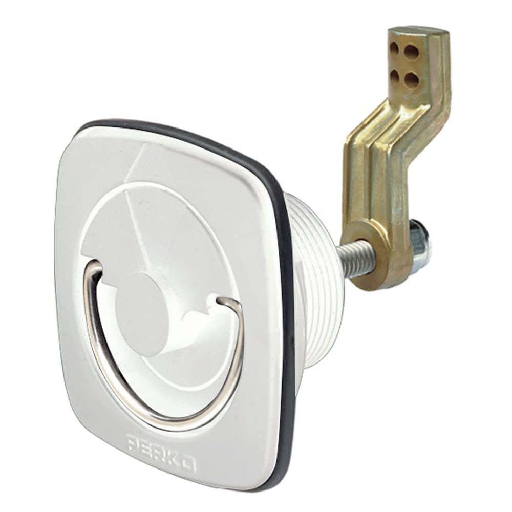 Perko 1082DP3WHT Flush Latch, Non-Locking, White, for Smooth Surfaces