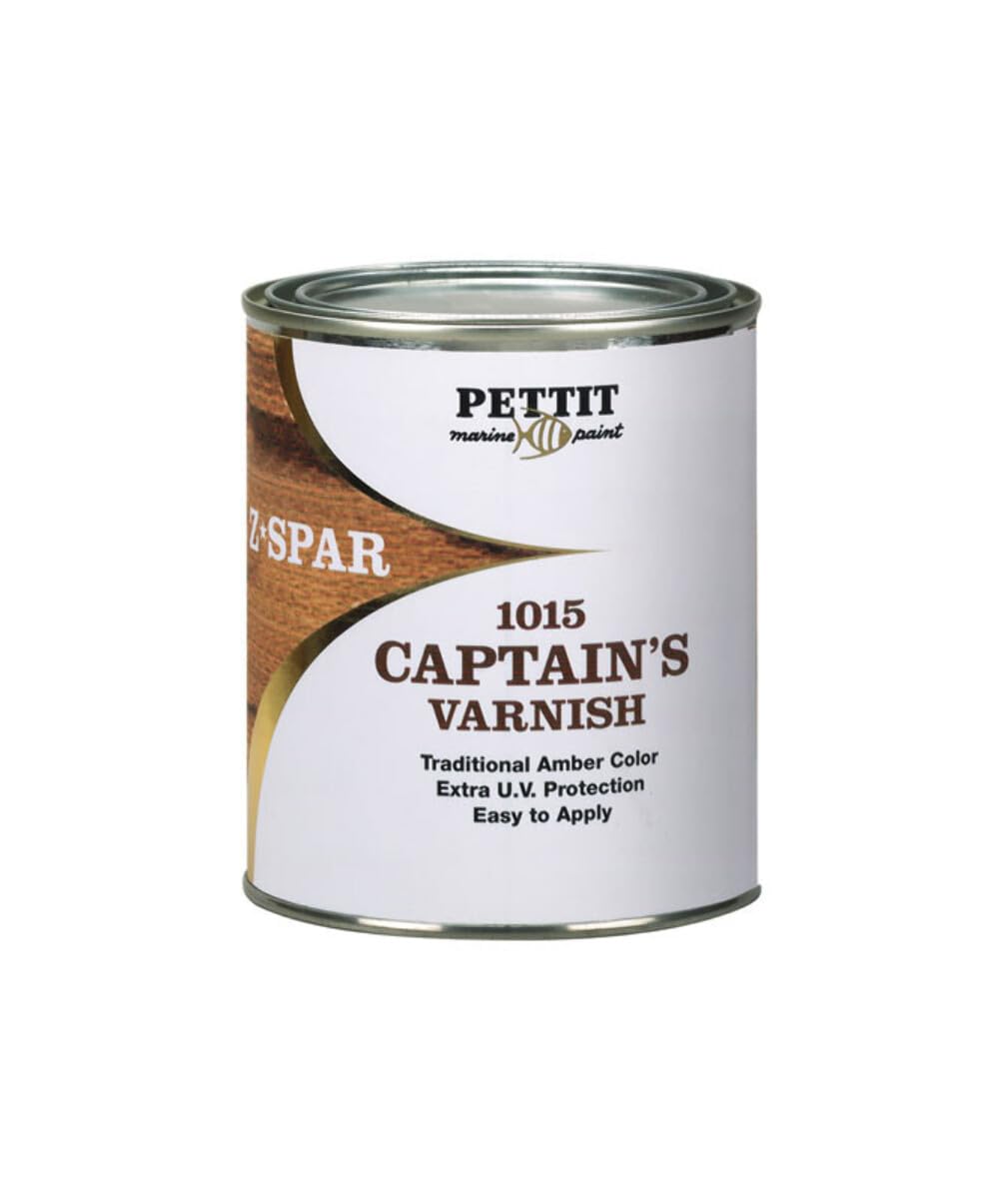 Pettit Captain's Varnish 1015 Waterbased Polyurethane Gloss Marine Varnish, 1 Quart