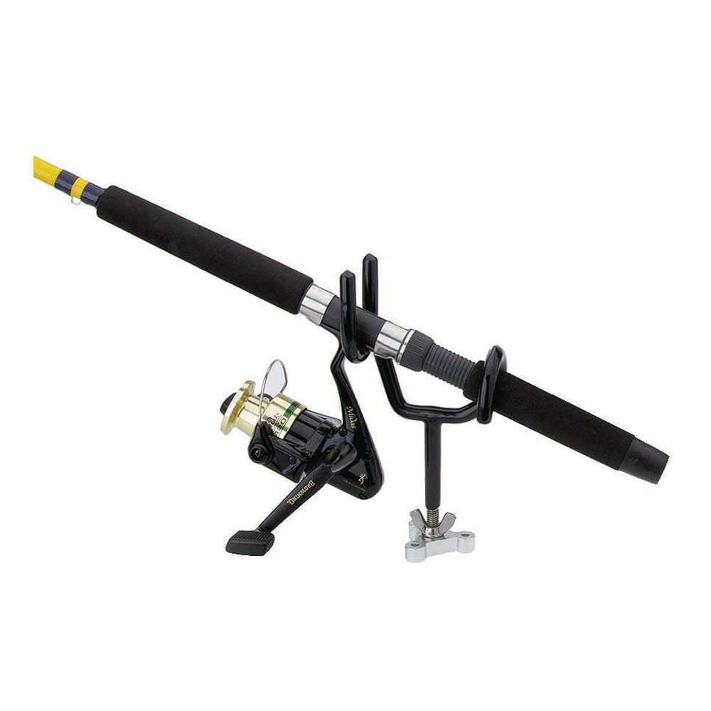 Attwood 5062-3 25-Degree Sure Grip Steel Rod Holder with 5071 Mounting Base and 4-Inch Stainless Steel Stem