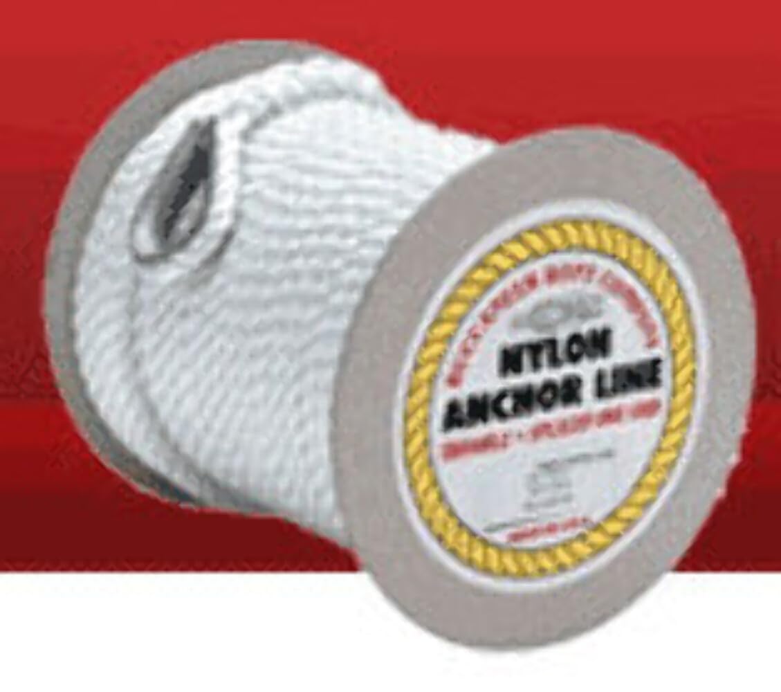 Aamstrand 3/8 Inch Twisted Nylon Anchor Line - Available in 100' to 200' Lengths, White