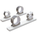 TACO Marine 2-Rod Hanger Rack F16-2751-1, Stainless Steel with Delrin Cradles and Polyethylene Mount, 9 1/8 Inch