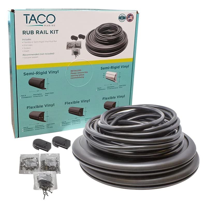 TACO Metals Rub Rail Kit V11-3426BBK70-2, 7/8 Inch x 70 Foot, Black