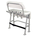 TACO Metals Neptune III Leaning Post L10-2010BSA-1 with Backrest, Grab Rail and 4 Aluminum Rod Holders