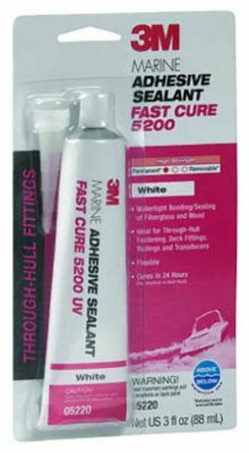 3M Marine Adhesive Sealant 5200 Fast Cure, White - Available in 3 oz Tube to 10 fl oz Cartridge