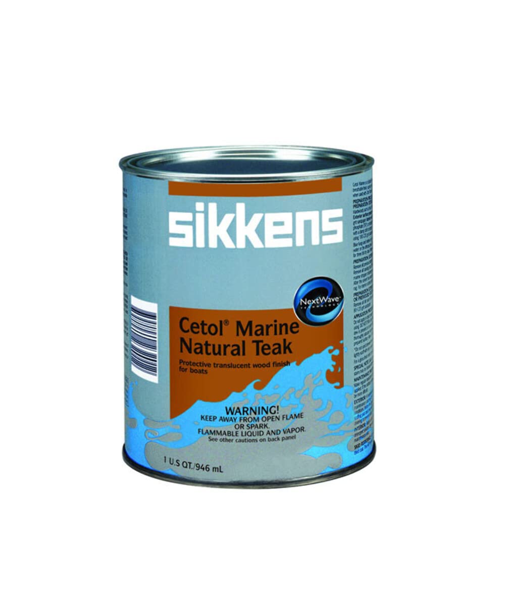 Interlux Cetol Marine Natural Teak Wood Finish - Quart, Satin Translucent Marine Varnish for Interior and Exterior Wood
