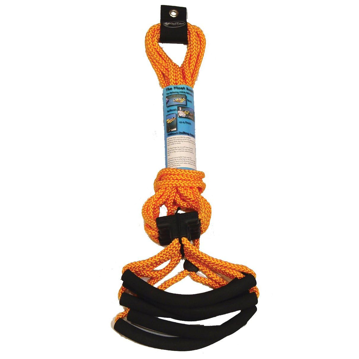 Gail Force Water Sports Float Rope - Floating Tow & Swim Connector Rope with 6 Foam Handles, 35 Foot, Available in Navy, Red, or Yellow