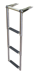JIF Marine EQB3 3-Step Over Platform Telescoping Boat Ladder, 316 Stainless Steel, 400 Pound Capacity