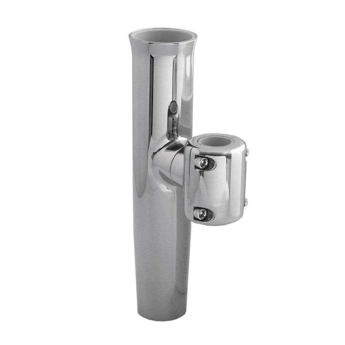 TACO Marine Adjustable Clamp-On Rod Holder, Stainless Steel, Fits 7/8 and 1 Inch Tube - F16-2600POL-1