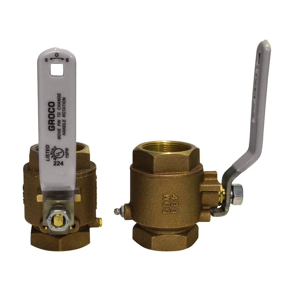 Groco Bronze In-Line NPT Ball Valve, IBV Series - Available in 3/4" to 1-1/4" NPT