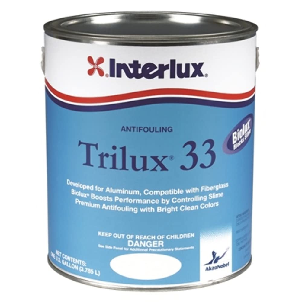 Interlux Trilux 33 Antifouling Bottom Paint - White Quart (YBA068/QT), Biolux Slime-Blocker for Fiberglass, Wood, Steel and Primed Aluminum