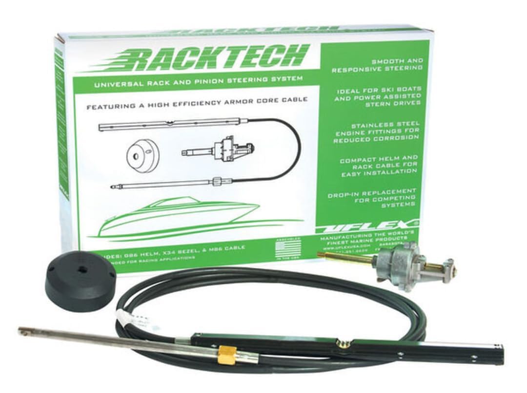 Uflex RackTech RACKTECH12 Rack and Pinion Steering System, 12 Foot TM87 Cable