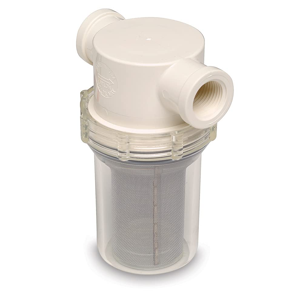 Shurflo 253-221-01 Raw Water Strainer, 3/4 Inch with Bracket and Fittings, 50 Mesh Screen
