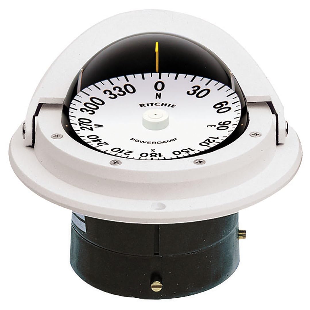 Ritchie Voyager F-82 3-Inch Flush Mount Boat Compass - White or Black