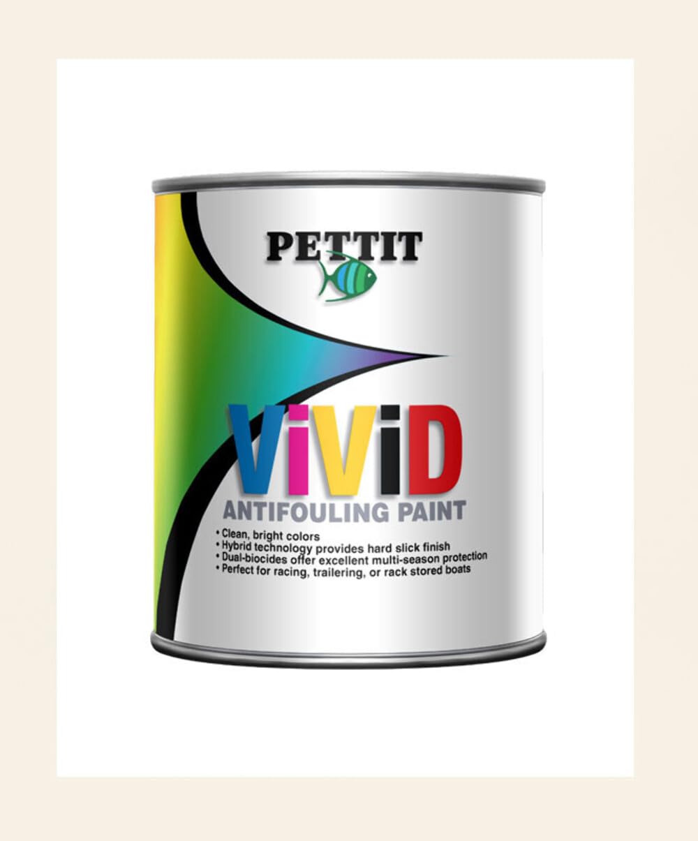 Pettit Vivid Antifouling Bottom Paint - Dual-Biocide Hard Bottom Paint, Quart, Available in Blue, Green, White
