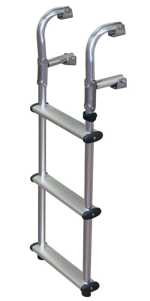 JIF Marine EPU3 Compact 3-Step Transom Ladder, Folding, 12 Inch Wide Mount