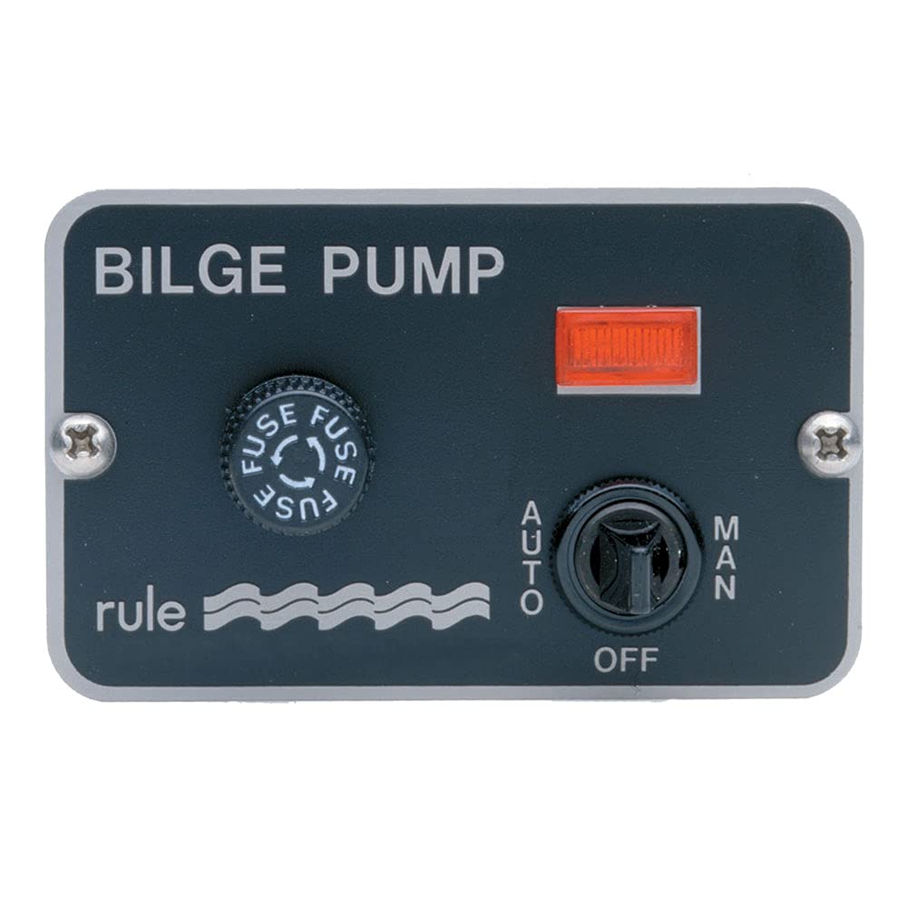 Rule Deluxe 3-Way Panel Lighted Switch, 12 Volt Rocker Switch, Model 41