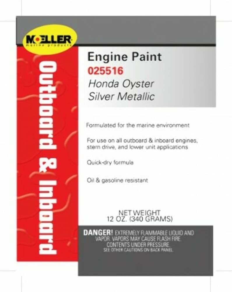 Moeller Silver Metallic Engine Paint for Honda Outboard and Inboard Engines, 12 oz Aerosol
