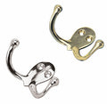 Sea-Dog Double Coat Hook 671510-1, Chrome Cast Brass, Wall Mount