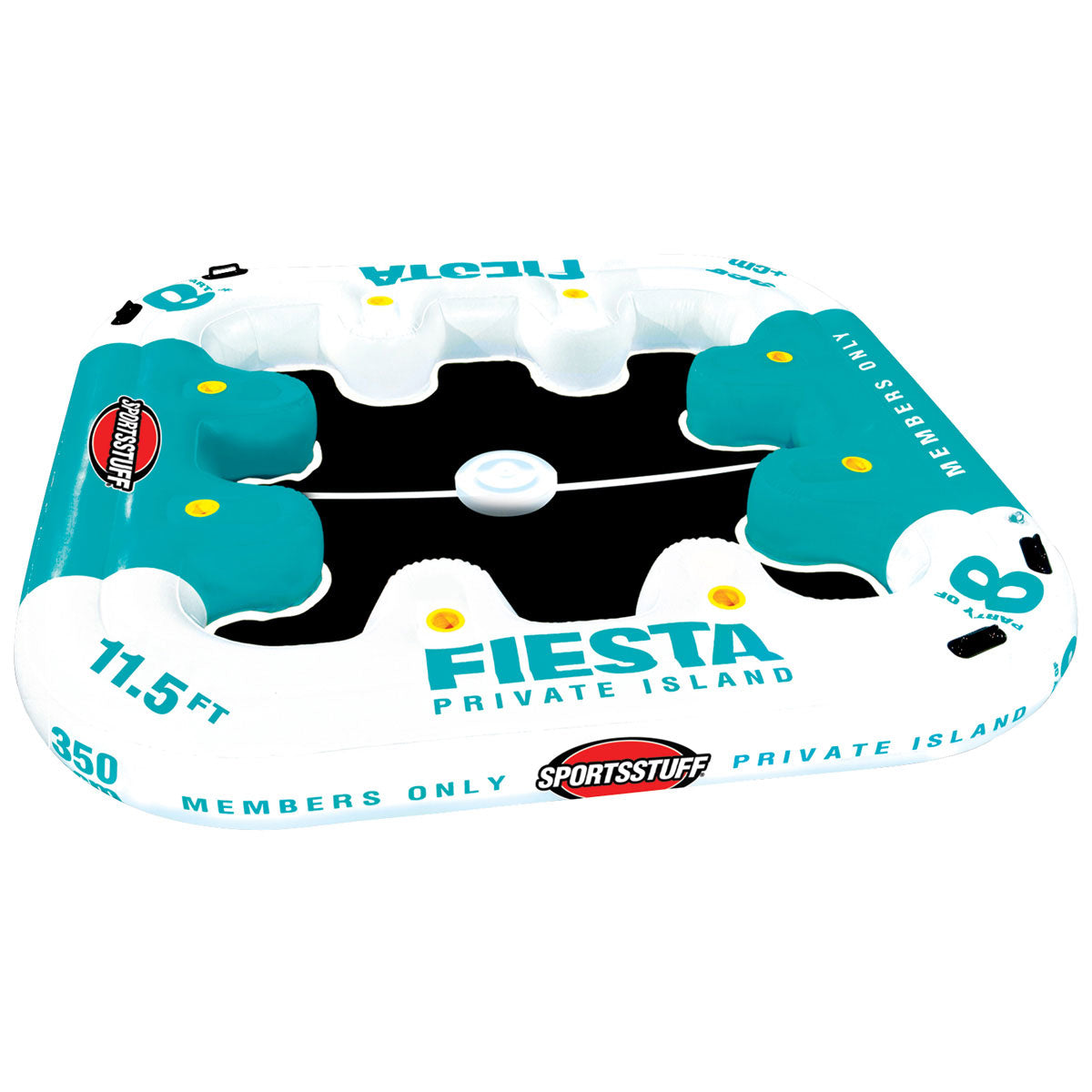 Sportsstuff Fiesta Island 8-Person Inflatable Lake Lounge with Floating Cooler