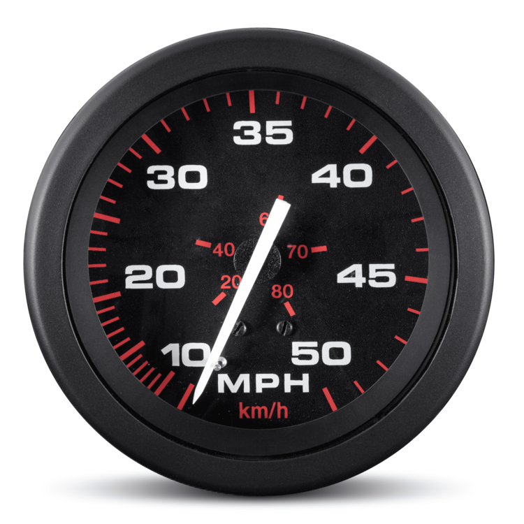 Sierra 57898P Amega Domed Pitot Speedometer, 3 Inch Gauge, 0-50 MPH, Scratch Resistant Lens