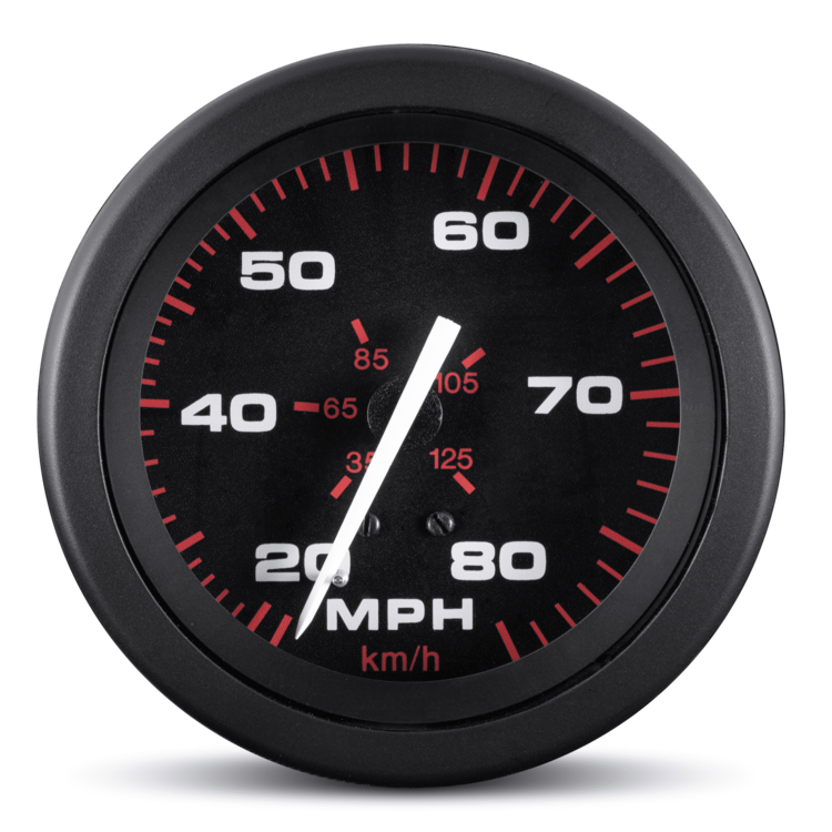 Sierra 57899P Amega Domed Pitot Type Speedometer, 3 Inch, 20-80 MPH