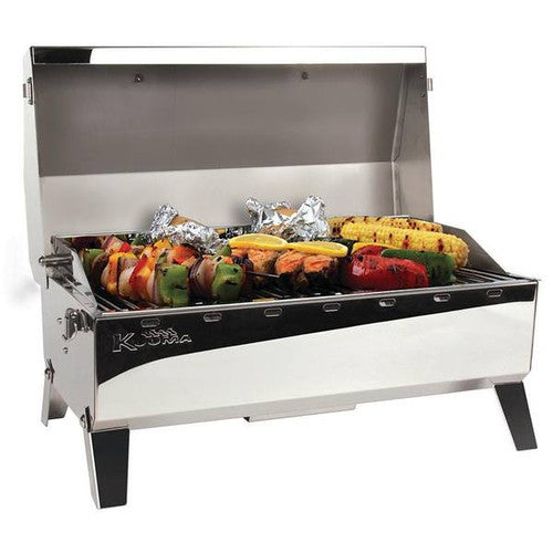 Kuuma Stow n' Go 160 Stainless Steel Propane Grill, 160 Sq In Cooking Surface, Mountable and Portable (58130)