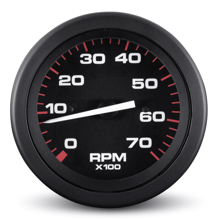 Sierra 58255P Amega 3 Inch Tachometer, 0-7000 RPM, Black Dial, for Outboard 4-Stroke Gas Engines