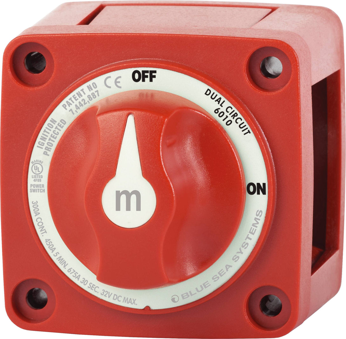 Blue Sea Systems 6010 Dual Circuit Battery Switch, 300 Amp, Red