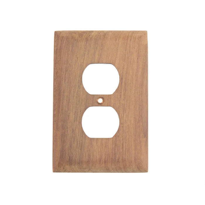 Whitecap Industries Teak Outlet Cover, 3-5/8 x 5-1/16 Inch Receptacle Plate