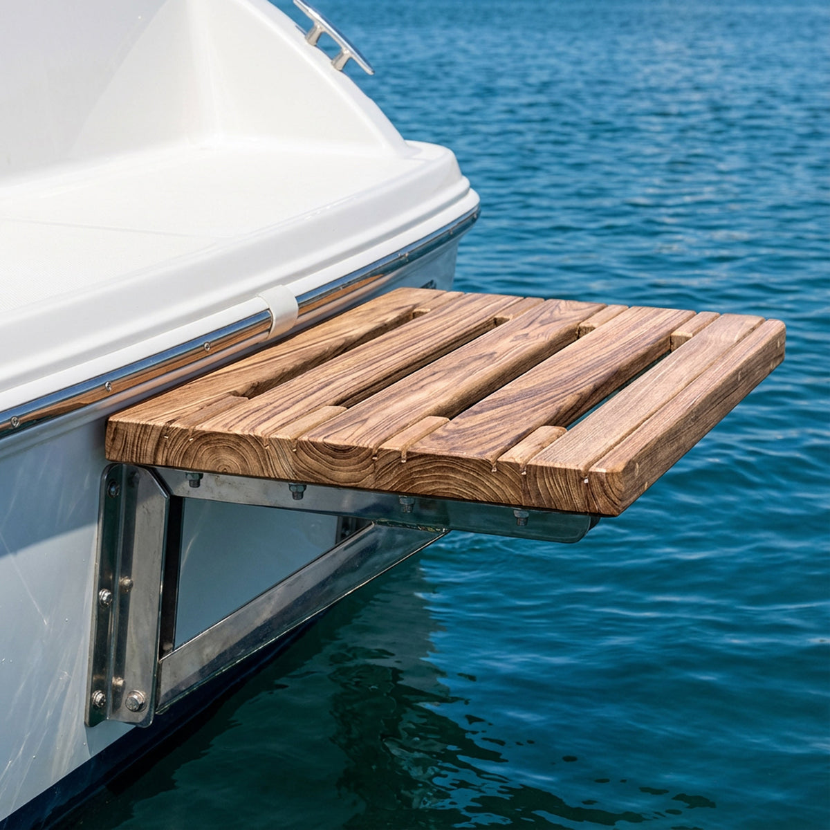 Whitecap 18 Inch Premium Grade Teak Swim Platform, Solid Teak Construction, Hardware Not Included