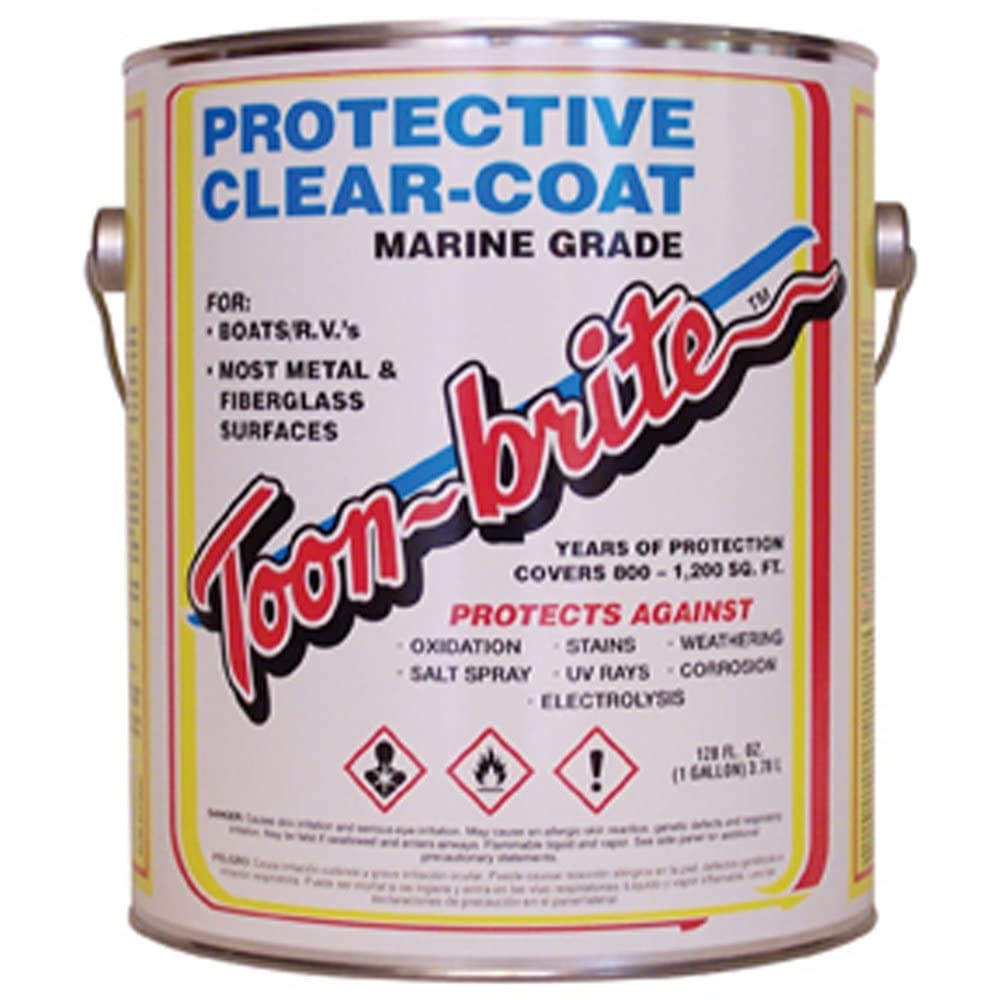 Toon-Brite Protective Clear Coat for Aluminum, Fiberglass & Metal Boats - Quart, Gallon, Aerosol