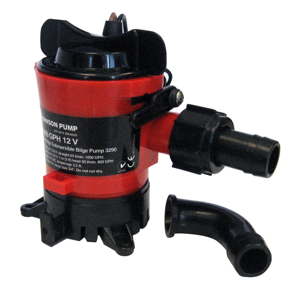 Johnson Pump 32903 Cartridge Bilge Pump, 1000 GPH, 12 Volt, Black
