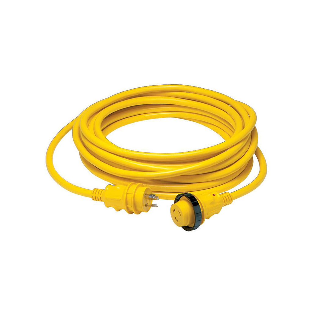Marinco Shore Power Cordset - 30A 125V & 50A 125/250V, Yellow, 25' to 50'