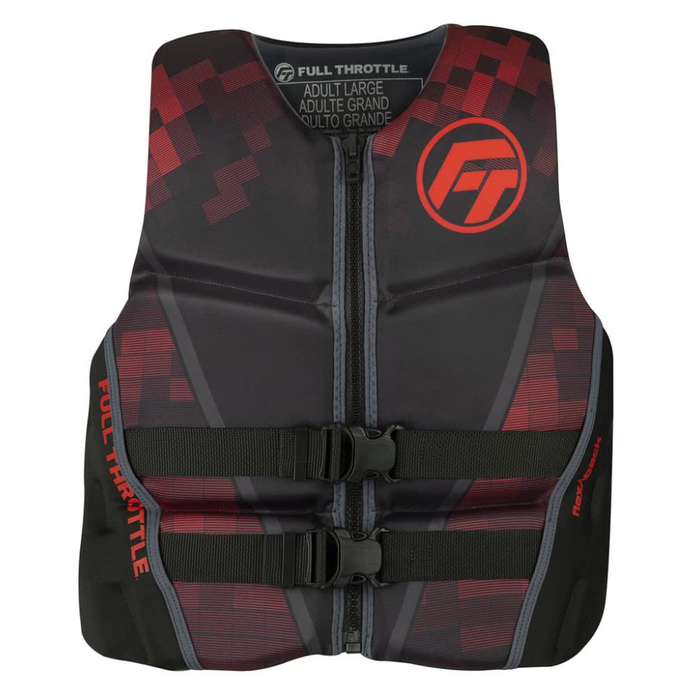 Full Throttle Rapid-Dry Flex-Back Life Jacket, Red - USCG Type III, Youth to Adult 3X-Large