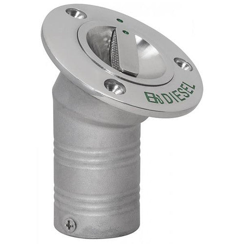 Whitecap Industries 316 Stainless Steel Deck Fill, 30 Degree, 1-1/2 Inch Hose, Diesel (EPA), 6124AEPAC