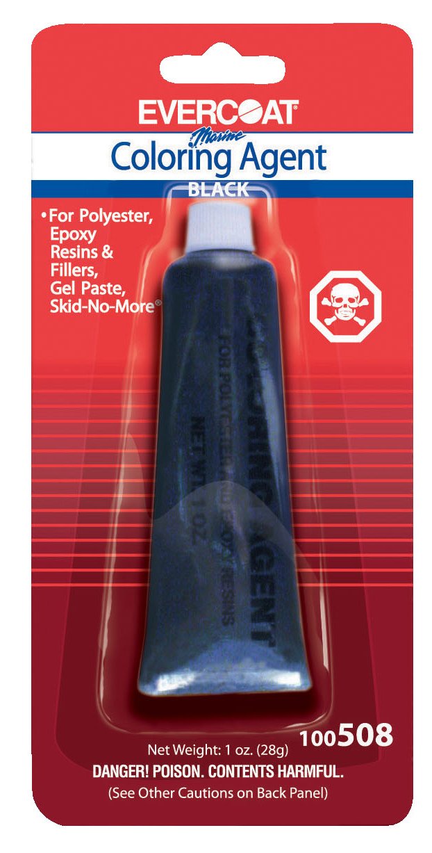 Evercoat Fiberglass Resin & Gel Coat Colorant Tints, 1 oz - Available in Red, Sunset Yellow, Brown, Admiral Blue, Black, and White