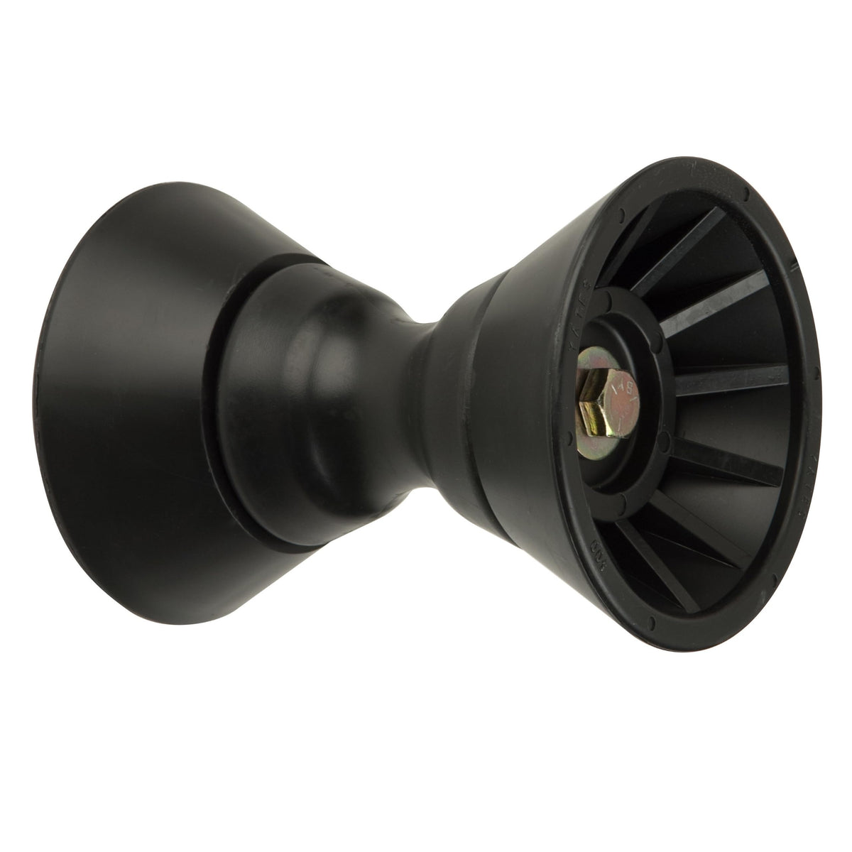 CE Smith Bow Bell Roller Assembly 29333, 4 Inch Black Rubber Roller with 1/2 Inch Shaft for Boat Trailers