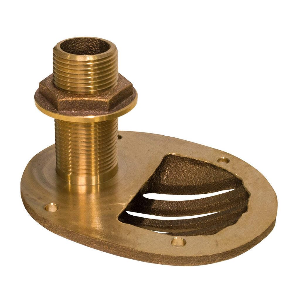 GROCO 1 Inch Bronze Combo Scoop Thru-Hull Fitting with Nut - STH-1000-W