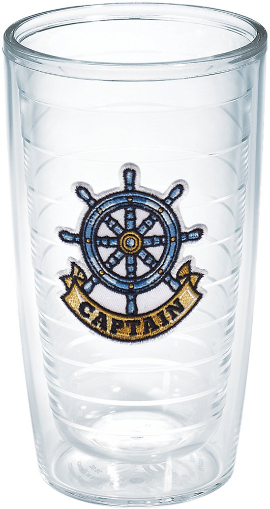 Tervis Captain Wheel Emblem Insulated Tumbler, 16-Ounce, On The Water, Tritan Construction
