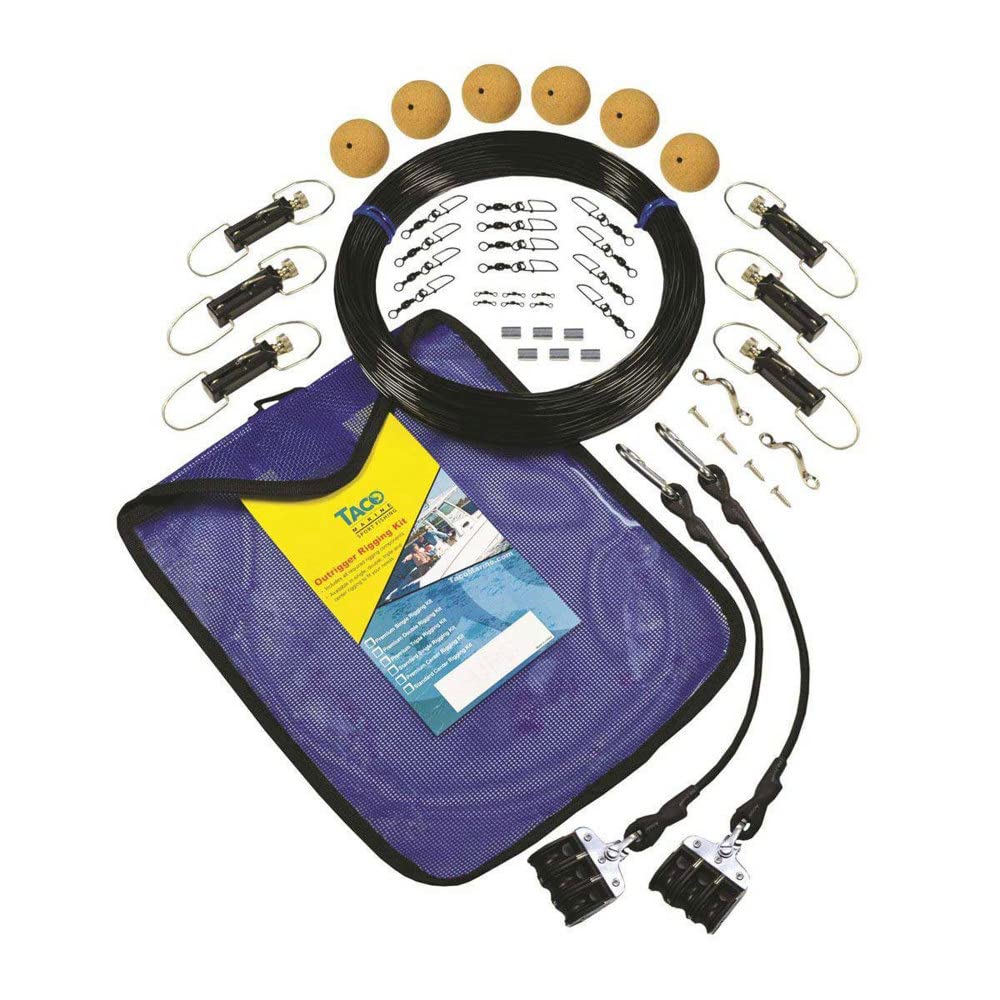 TACO Marine RK-0003MP Premium Triple Mono Rigging Kit for Outriggers 20 Feet and Longer