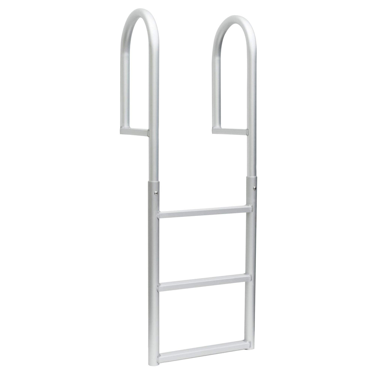 JIF Marine 4-Step Stationary Dock Ladder, Anodized Aluminum, 48 Inch