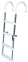 JIF Marine DUF4 4-Step Telescoping Pontoon Swim Ladder, Stainless Steel, 400 lb Capacity