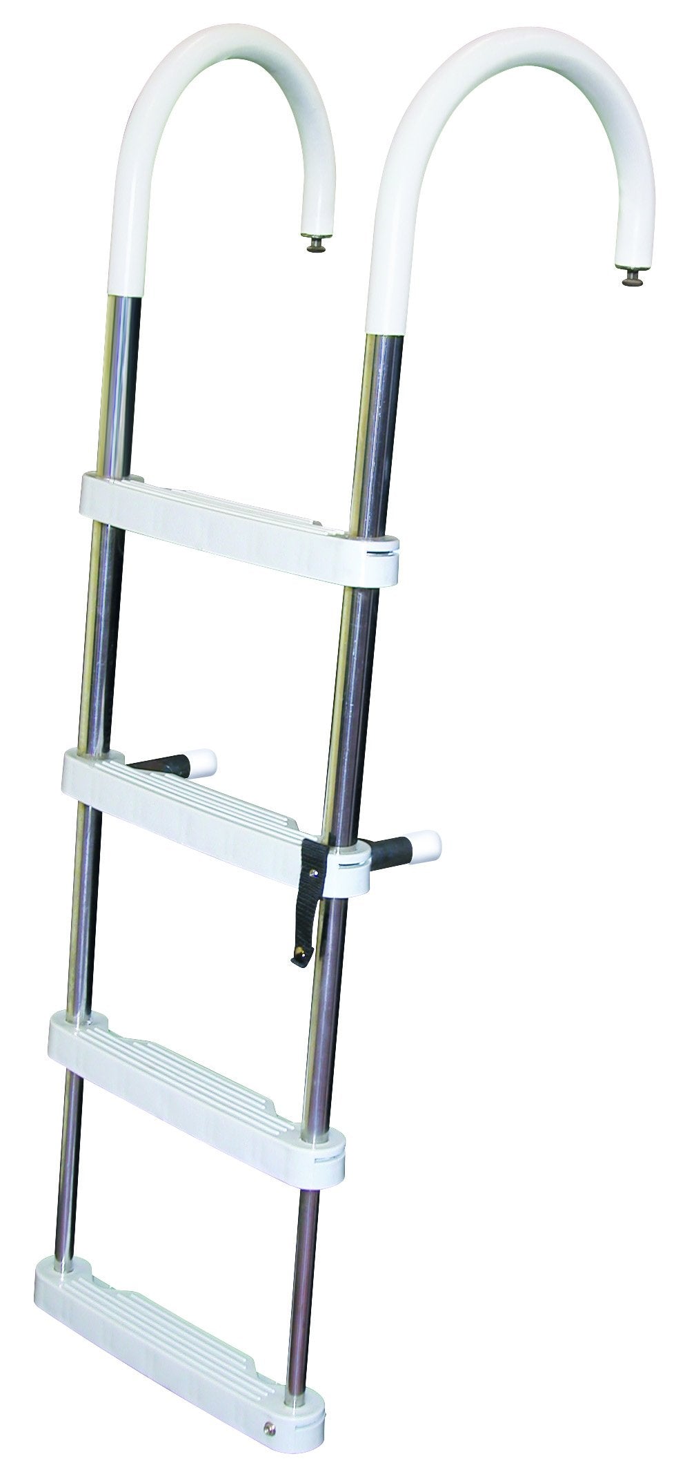 JIF Marine DUF4 4-Step Telescoping Pontoon Swim Ladder, Stainless Steel, 400 lb Capacity